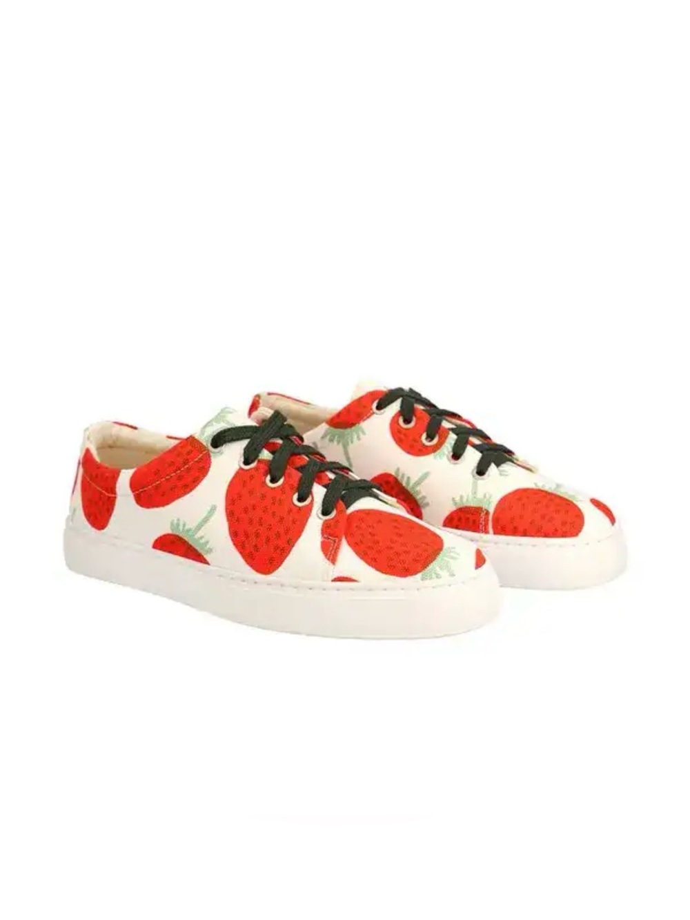 Marimekko Drutha Mansikka Strawberry Print White Canvas Sneakers Size 9